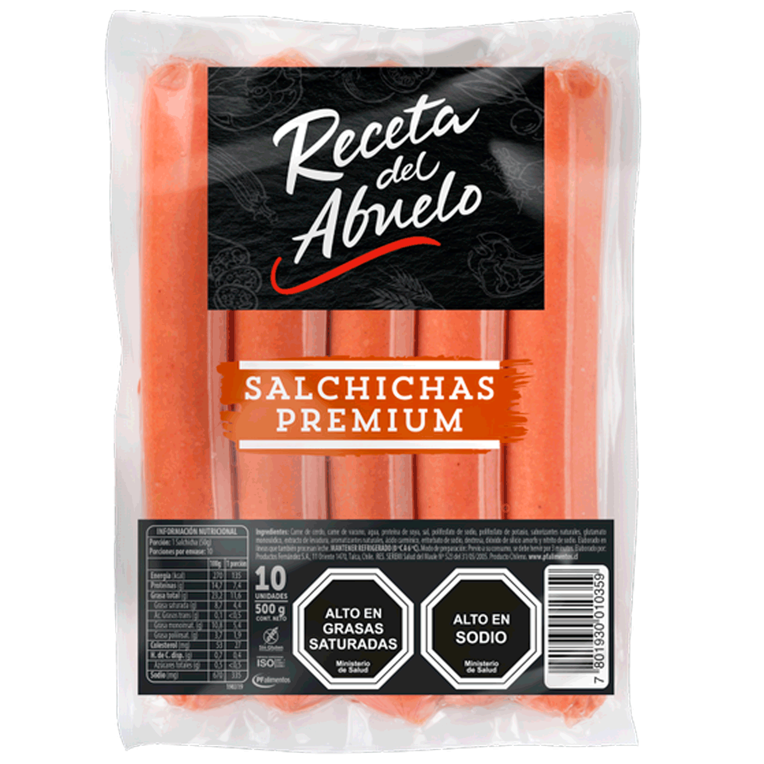 Salchichas premium receta del abuelo 5 Unidades